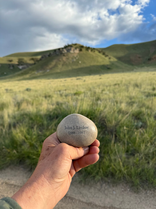 One Stone with Engraving